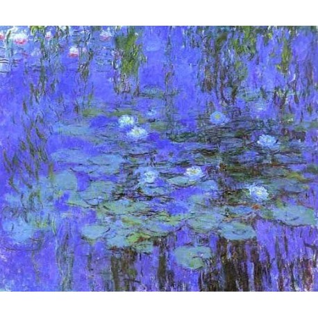 Blue Water Lilies by Claude Oscar Monet - Art gallery oil painting...