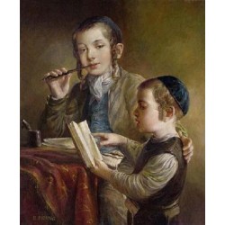 Elena Flerova - Lesson IV | Jewish Art Oil Painting Gallery