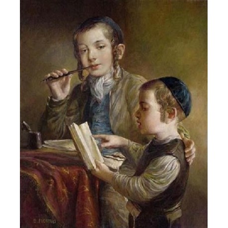 Elena Flerova - Lesson IV | Jewish Art Oil Painting Gallery