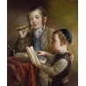 Elena Flerova - Lesson IV | Jewish Art Oil Painting Gallery