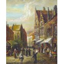 Elena Flerova - Market I | Jewish Art Oil Painting Gallery