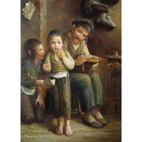 Elena Flerova - Shoemaker | Jewish Art Oil Painting Gallery