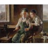 Elena Flerova - The Clarinist | Jewish Art Oil Painting Gallery