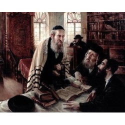 Elena Flerova - The Debate | Jewish Art Oil Painting Gallery