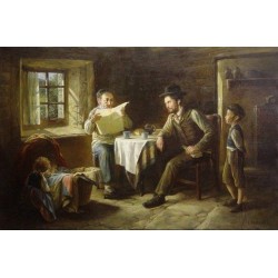 Elena Flerova - The Family II | Jewish Art Oil Painting Gallery
