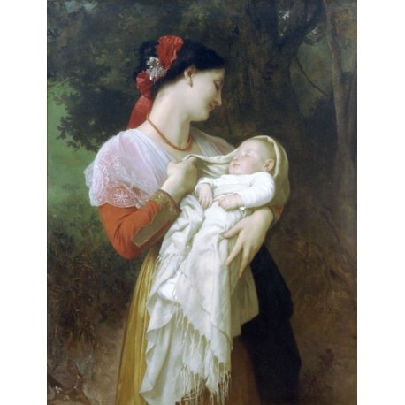 Maternal Admiration by William Adolphe Bouguereau - Art gallery oil painting reproductions