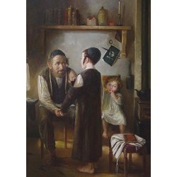 Elena Flerova - The Tailor | Jewish Art Oil Painting Gallery