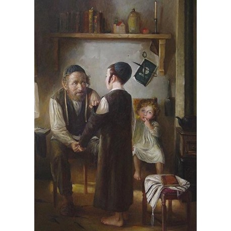 Elena Flerova - The Tailor | Jewish Art Oil Painting Gallery