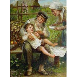 Elena Flerova - Grandparents | Jewish Art Oil Painting Gallery