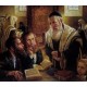 Elena Flerova - The Debate II | Jewish Art Oil Painting Gallery