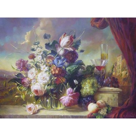 Elena Flerova - Still Life | Jewish Art Oil Painting Gallery
