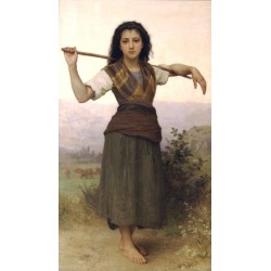 The Shepherdess 1889 by William Adolphe Bouguereau - Art gallery oil painting reproductions