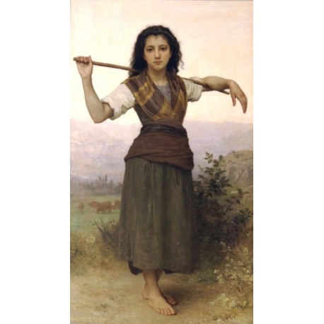 The Shepherdess 1889 by William Adolphe Bouguereau - Art gallery oil painting reproductions