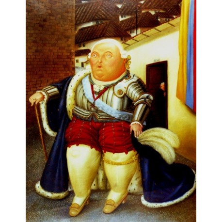 Waiting by the phone By Fernando Botero - Art gallery oil painting reproductions