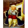 Waiting by the phone By Fernando Botero - Art gallery oil painting reproductions