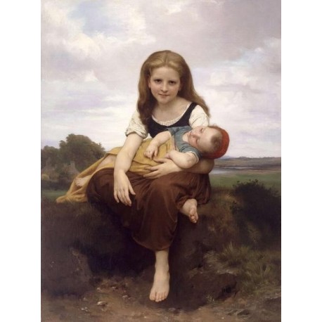 The Elder Sister by William Adolphe Bouguereau - Art gallery oil painting reproductions