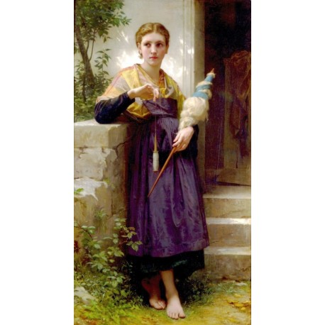 The Spinner by William Adolphe Bouguereau - Art gallery oil...