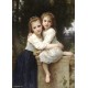 Two Sisters 1901 by William Adolphe Bouguereau - Art gallery oil painting reproductions