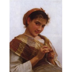 Young Girl Crocheting 1889 by William Adolphe Bouguereau -Art...