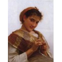 Young Girl Crocheting 1889 by William Adolphe Bouguereau -Art...