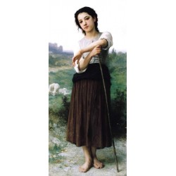 Young Shepherdess Standing 1887 by William Adolphe Bouguereau -...