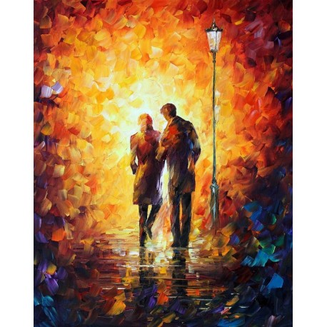 Romantic Walk Home Decor Abstract Oil Painting