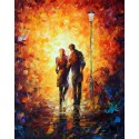 Romantic Walk Home Decor Abstract Oil Painting