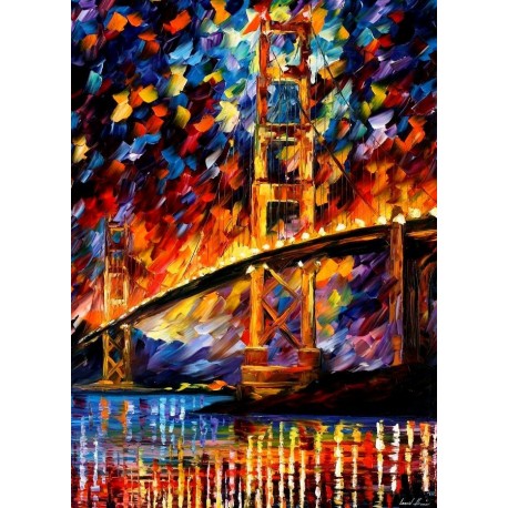 Brooklyn Bridge Home Decor Abstract Oil Painting