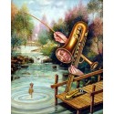 Israel Rubinstein - Fishing II | Jewish Art Oil Painting