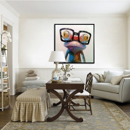 Happy Frog Abstract -Modern Home decor wall art oil Painting