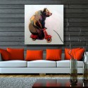 Abstract Bear - Hand-Painted Animal Wall Art Modern Oil Painting