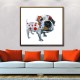 Abstract Dog - Hand-Painted Modern Home decor Wall Art oil Painting