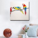 Best Friends-Parrots Handmade Canvas Art Modern Oil Painting