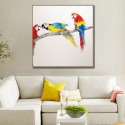 Best Friends-Parrots Handmade Canvas Art Modern Oil Painting