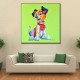 Color Puppy Dog - Handmade Animal Wall Art Modern Oil Painting