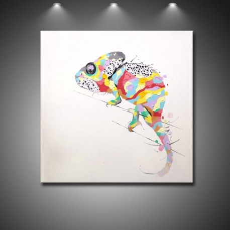 Colorful Chameleon Handmade Abstract Art Modern Oil Painting