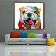 Colorful Dog - Hand-Painted Animal Wall Art Modern Oil Painting