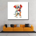 Colorful Puppy- Handmade Animal Canvas Art Modern Oil Painting