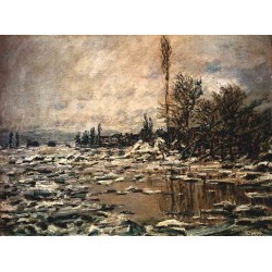 Break up of Ice Lavacourt by Claude Oscar Monet - Art gallery oil painting reproductions