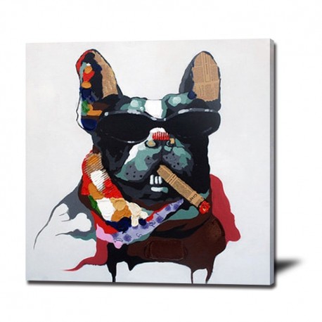 Cool Dog Handmade Modern Abstract Oil Painting