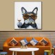 Cool Drinking Dog - Handmade Animal Canvas Art Modern Painting