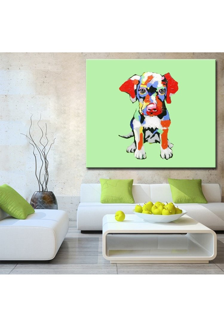  Cute  Abstract Dog Hand Painted Modern Home  decor  Wall  