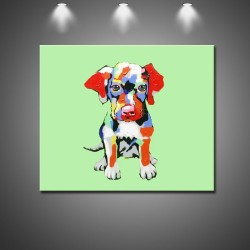 Cute Abstract Dog - Hand-Painted Modern Home decor Wall Art Painting