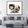 Cute Friends - Handmade Animal Canvas Art Modern Oil Painting