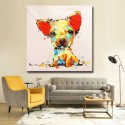 Cute Little Dog - Hand-Painted Modern Home decor wall art oil Painting