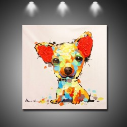 Cute Little Dog - Hand-Painted Modern Home decor wall art oil Painting
