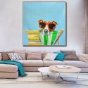 Dog in the Sun - Handmade Animal Canvas Art Modern Painting