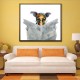 Reading Dog - Hand-Painted Modern Home decor Wall Art oil Painting