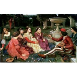 Decameron 1916 by John William Waterhouse-Art gallery oil painting...