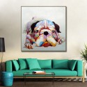 Resting Dog - Handmade Animal Wall Art Modern Oil Painting